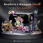 Beadora & Woooowshow 2.6mm Perler Beads DIY Kit – 48 Colors, 24000 Beads, 32 Pattern Designs, Complete Creative Craft Set
