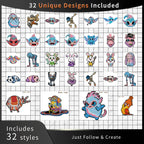 Beadora & Woooowshow 2.6mm Perler Beads DIY Kit – 48 Colors, 24000 Beads, 32 Pattern Designs, Complete Creative Craft Set